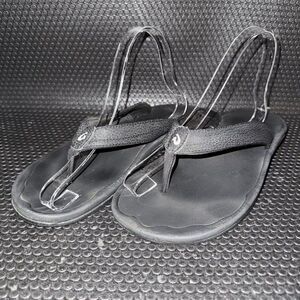 Olukai Ohana Black Comfort Summer Thong Flip Flop Sandals Women’s Size 9